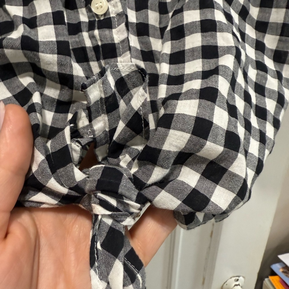 JCREW XS Black and White Checkered Women's Top - Picture 6 of 10